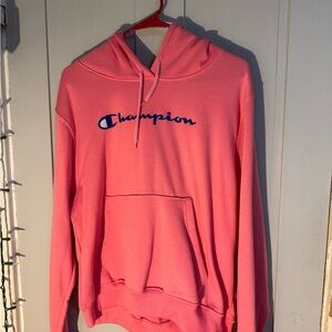 Champion Pink Sweatshirt with Blue Logo